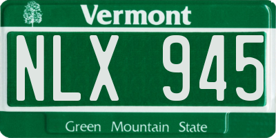 VT license plate NLX945