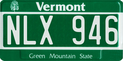 VT license plate NLX946