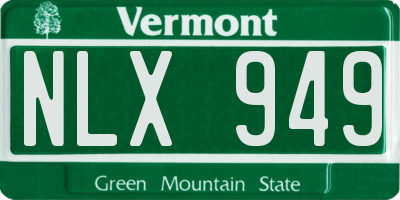 VT license plate NLX949