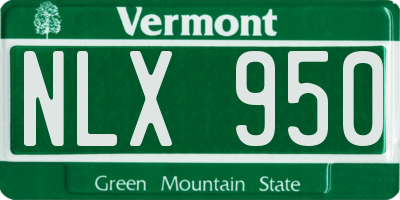 VT license plate NLX950
