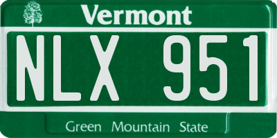 VT license plate NLX951