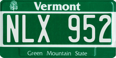 VT license plate NLX952