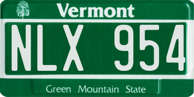 VT license plate NLX954