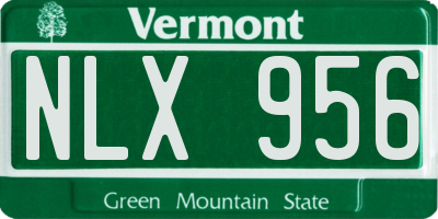 VT license plate NLX956