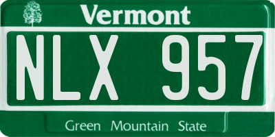 VT license plate NLX957