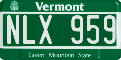 VT license plate NLX959