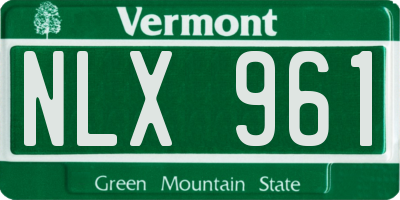 VT license plate NLX961