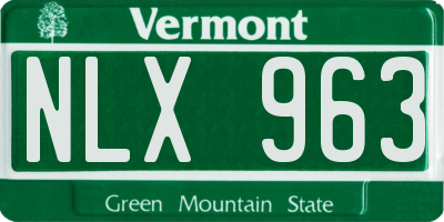 VT license plate NLX963