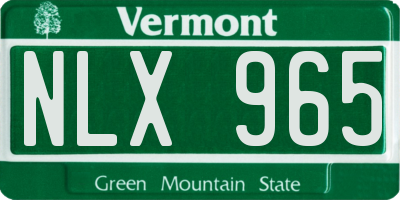 VT license plate NLX965