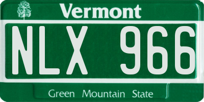 VT license plate NLX966