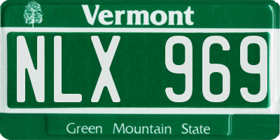 VT license plate NLX969