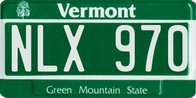 VT license plate NLX970