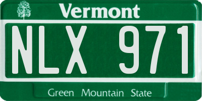 VT license plate NLX971