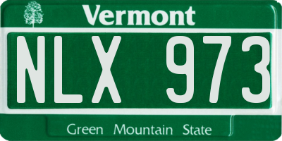 VT license plate NLX973