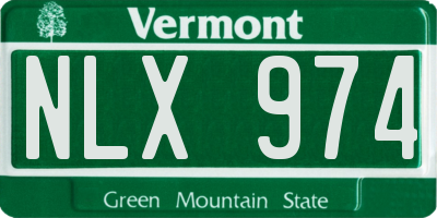 VT license plate NLX974
