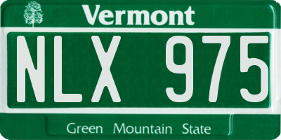 VT license plate NLX975