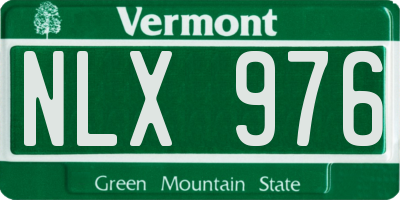 VT license plate NLX976