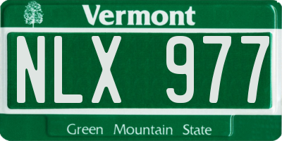 VT license plate NLX977