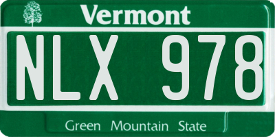 VT license plate NLX978
