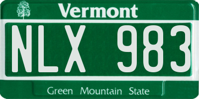 VT license plate NLX983