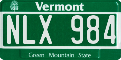 VT license plate NLX984
