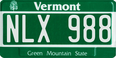 VT license plate NLX988