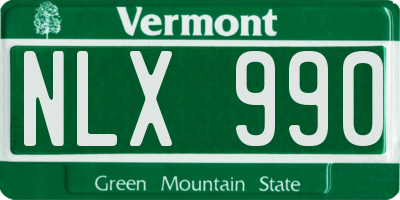 VT license plate NLX990