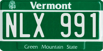 VT license plate NLX991