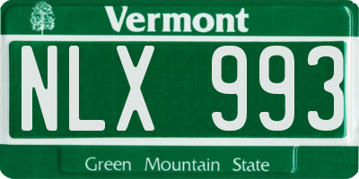VT license plate NLX993