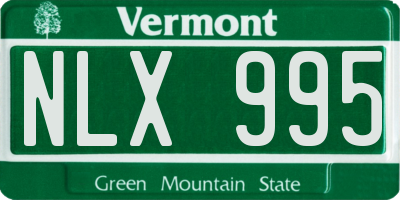 VT license plate NLX995