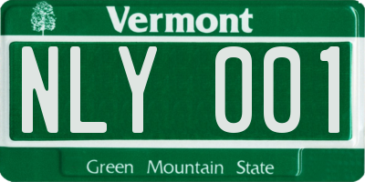VT license plate NLY001