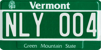 VT license plate NLY004