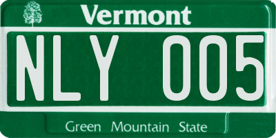 VT license plate NLY005