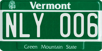 VT license plate NLY006