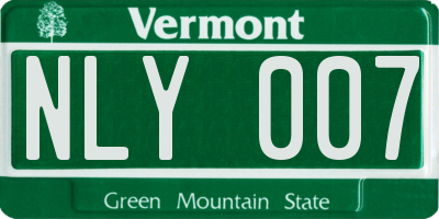 VT license plate NLY007