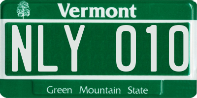 VT license plate NLY010