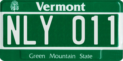 VT license plate NLY011