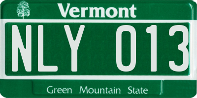 VT license plate NLY013