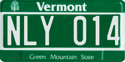 VT license plate NLY014