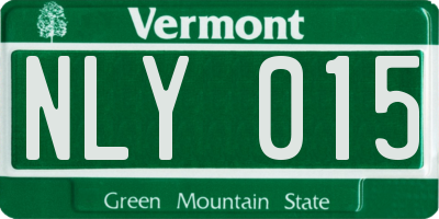 VT license plate NLY015