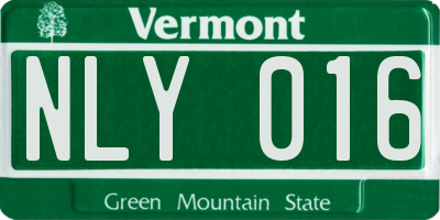 VT license plate NLY016