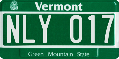 VT license plate NLY017