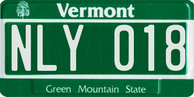 VT license plate NLY018