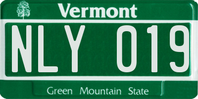 VT license plate NLY019