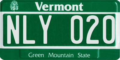 VT license plate NLY020