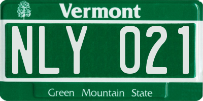 VT license plate NLY021