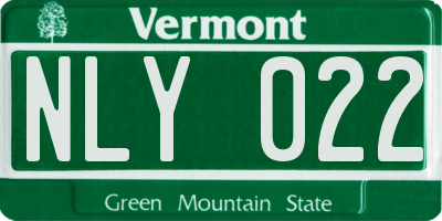 VT license plate NLY022