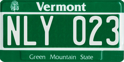 VT license plate NLY023