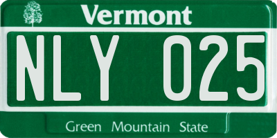 VT license plate NLY025