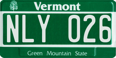 VT license plate NLY026